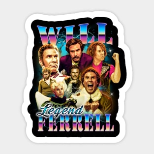 Will Ferrell - Legend - 90's bootleg style design Sticker